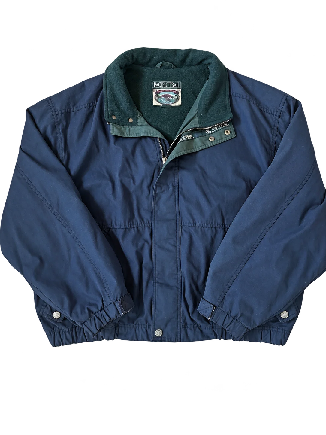 Front of navy Pacific Trail jacket